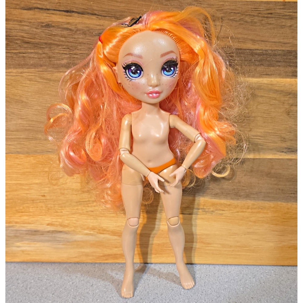 Bratz Rainbow High Poppy Rowan orange Doll, No Clothes Or Shoes